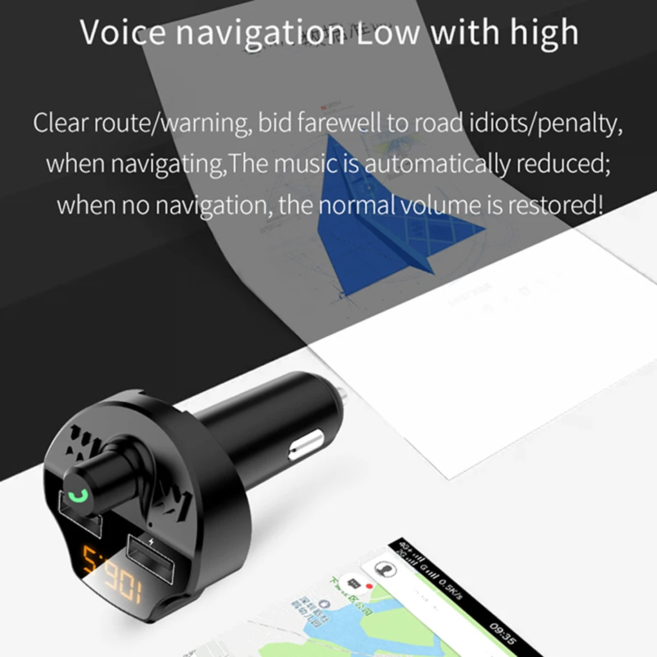 

USB Car Charger For Mobile Phone Bluetooth Handsfree FM Transmitter MP3 Player Car Kit Fast Charger For Phone iPhone Xiaomi Mi