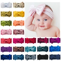 10pcslot handmade velvet bow turban hairband kids newborn soft elastic headband for infant toddler baby gilrs accessories