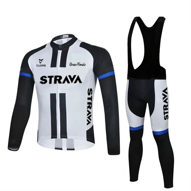 

STRAVA Cycling Jersey Set 2021 Spring Bicycle Team Long Sleeve Bicycle Clothes Premium MTB Mountain Bike Bib Sportswear Suit