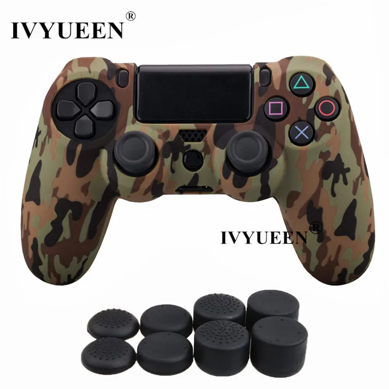 Силиконовый защитный чехол IVYUEEN для sony Dualshock 4 PS4 DS4 Pro Slim с 8 аналоговыми джойстиками - Цвет: Desert Camo