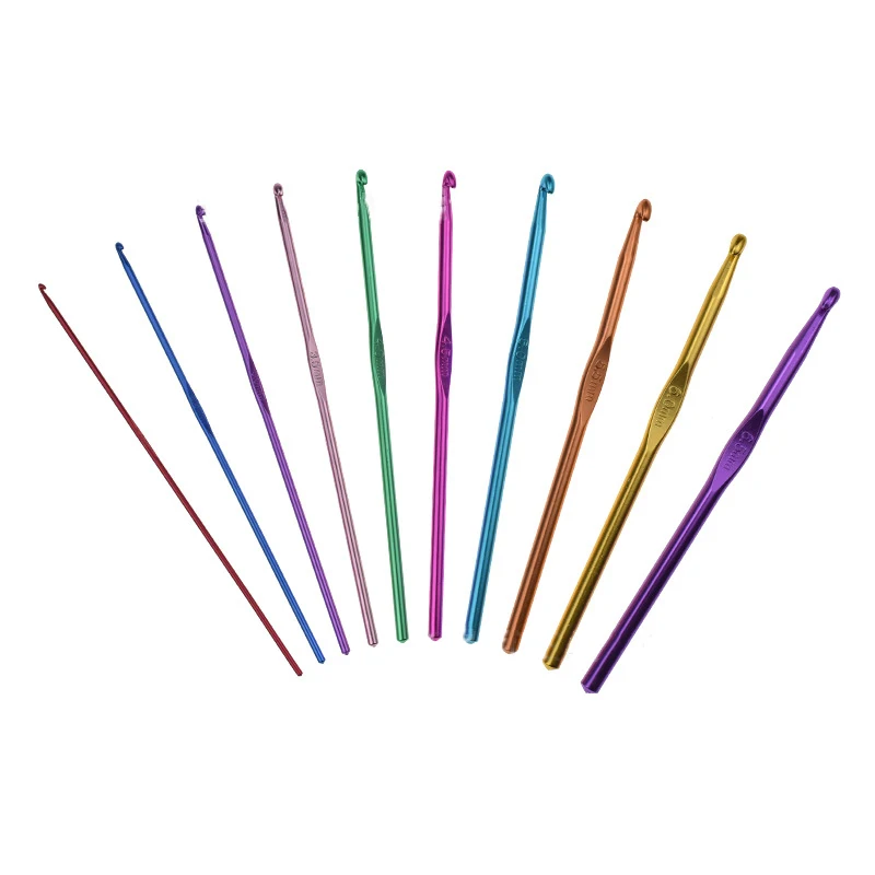 22 Sizes 0.6-6.5mm Multi Colored Crochet Hooks Yarn Knitting Needles Set Professional Weaving Tools Accessories | Дом и сад