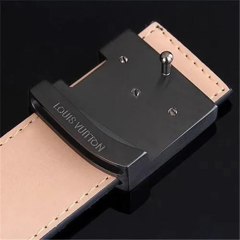 

Brand Luxury fashion Genuine Leather Design Belt for Men High Quality Trending Waist Jeans belt classic plaid men belt #12