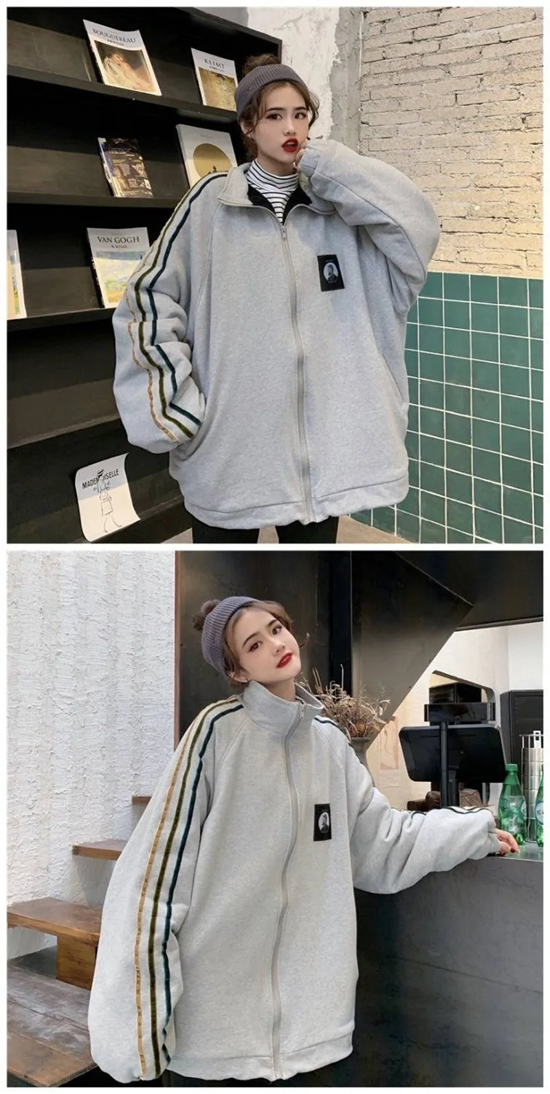 Осенняя японская куртка большого размера, Женское пальто Harajuku, свободная куртка-бомбер, Уличная Повседневная Базовая куртка, Весенняя черная Свободная куртка для женщин