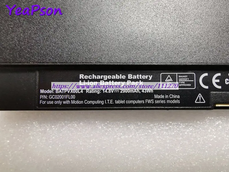 Yeapson BATPVX00L4 GC02001FL00 CL900 CL910 14 8 V 2900mAh Аккумулятор для ноутбука с компьютерными