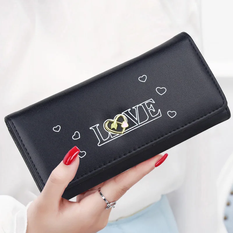 Женские кошельки Дамские с рисунком сердца сумочки клатч кошелек для монет