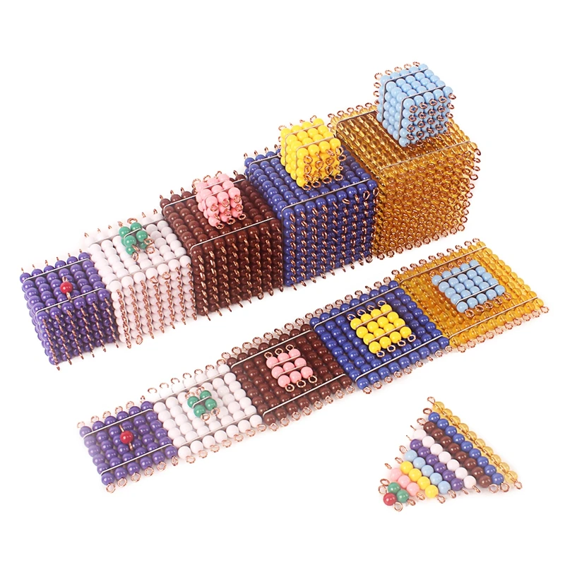 Kids Toy Montessori Colorful Beads Cubes Thousands Squares Materials Digitals 1-1000 Math Toys for Children Early Educational | Игрушки и