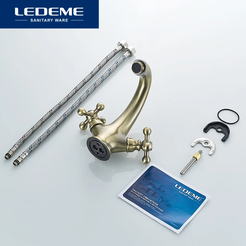 Смеситель для раковины LEDEME L1019C Бронзовый Матовый кран ванной комнаты горячей и