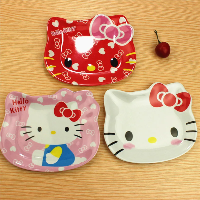 Kawaii Sanriod аниме столовые приборы серии мультфильм Милая Kitty детская тарелка для