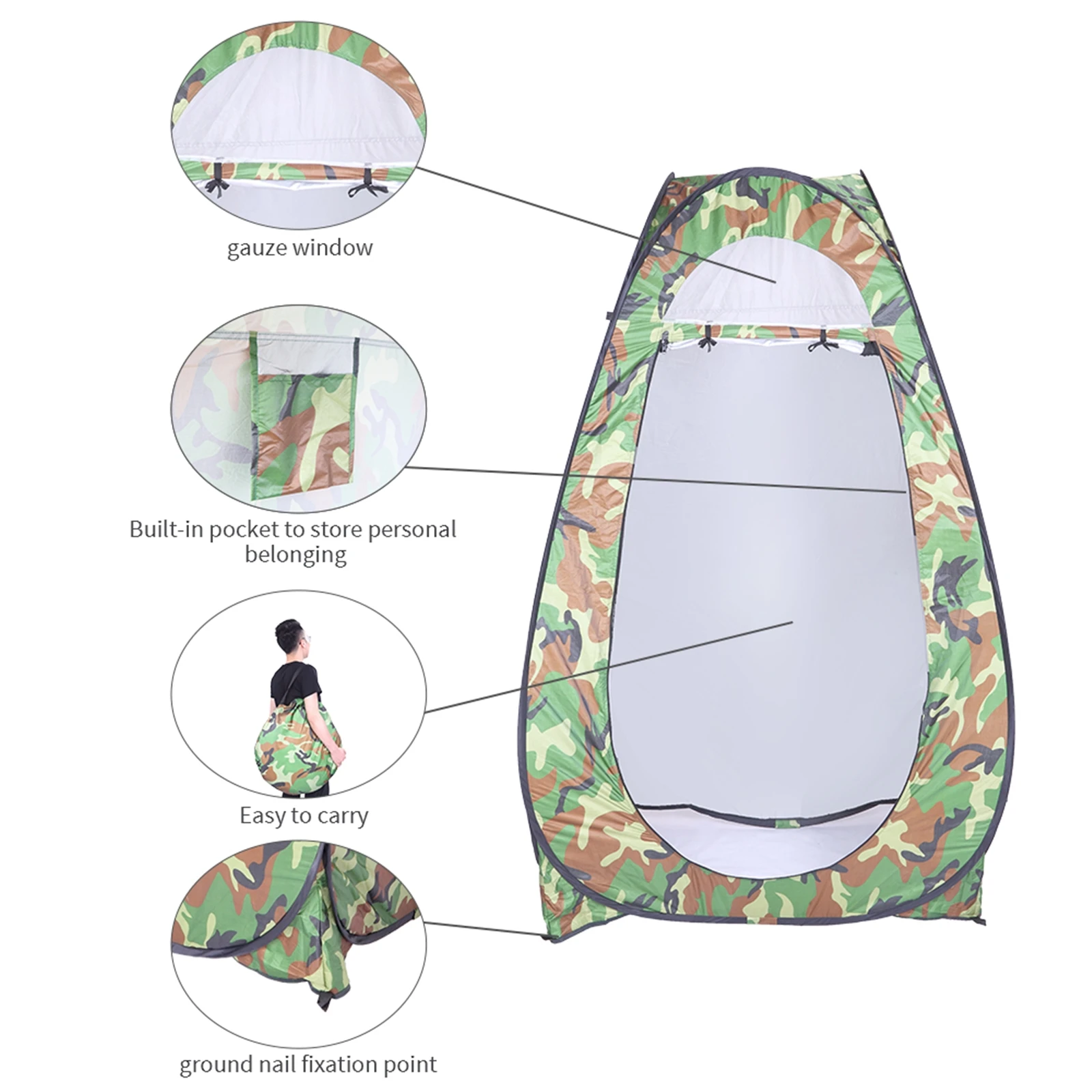 

Pop Up Tent Instant Portable Shower Tent Outdoor Privacy Toilet & Changing Room