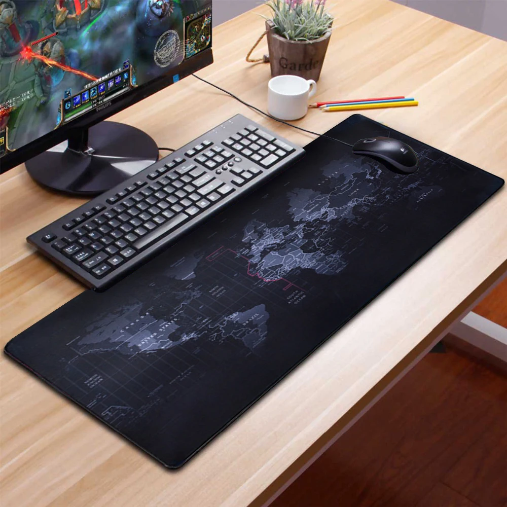Очень большой игровой коврик для мыши с картой мира Maus Pad Grand 900x400 клавиатура