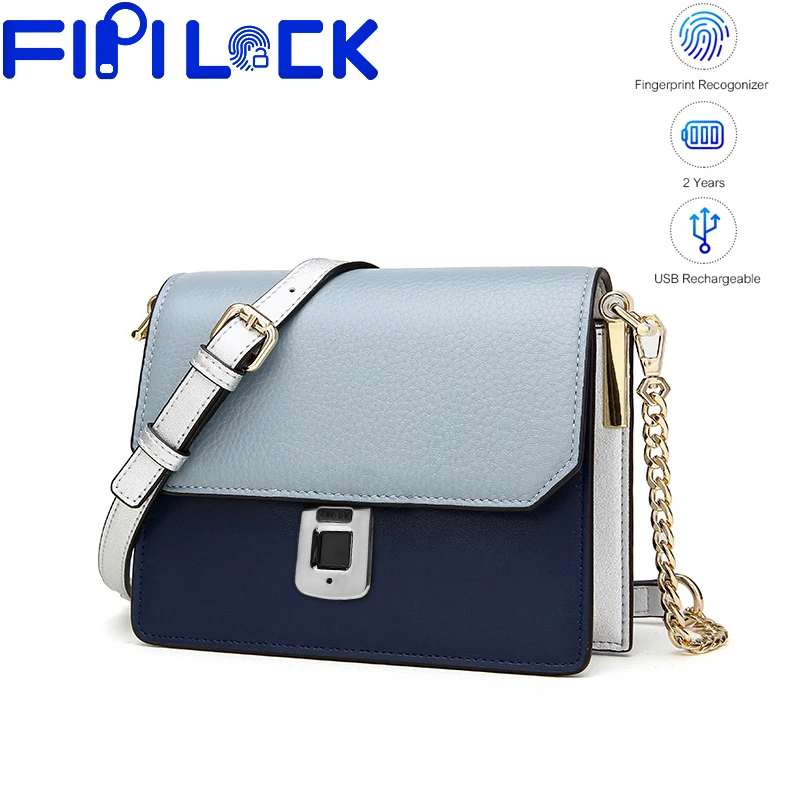 Fipilock кожаные сумки с отпечатком пальца умная Противоугонная женская сумка