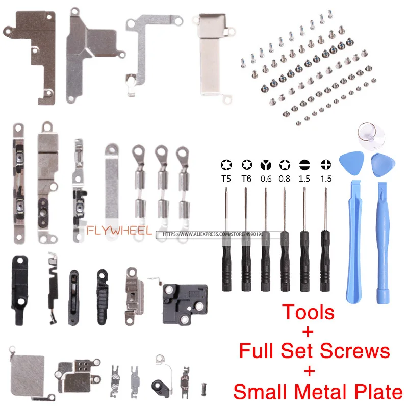 

Full Set Small Metal Set Parts Holder Bracket Shield Plate +1 Set Screws for IPhone 5S 5C 6 6S 7 8 Plus X XR XS Max with Tools