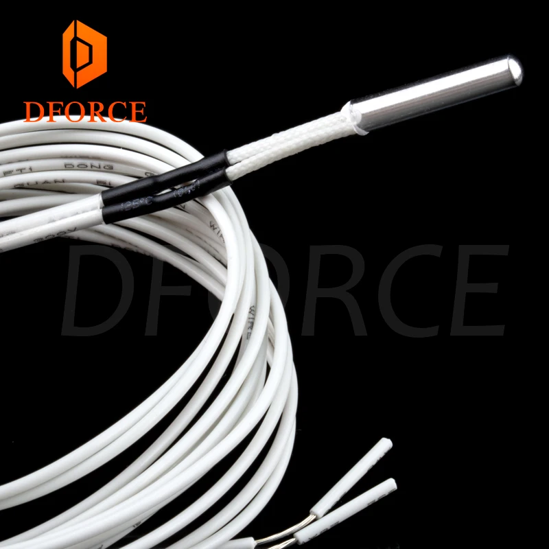 DFORCE NTC 100K Ом B3950 термистор картридж датчик высокой температуры 280 ℃ для E3D PT100 V6 нагреватель блоки mk8 3D принтер