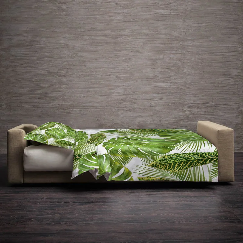 2 шт. завод Зеленый Джунгли с паттерном в форме листьев пододеяльник подушка