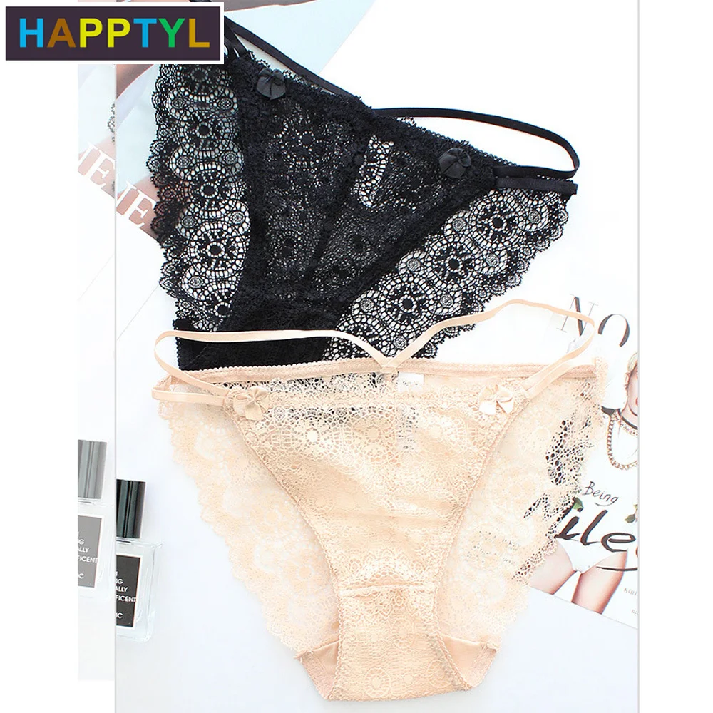 HAPPTYL 1 шт. Хлопковые женские стринги нижнее белье с кружевной отделкой мягкие