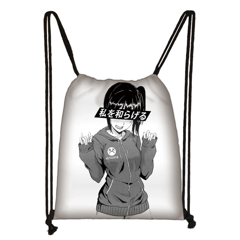 skd-sugoi19 Sugoi Senpai аниме Waifu печать шнурок Сумка для женщин Дорожные сумки boku no hero сумка для хранения мужской рюкзак подростковые сумки на плечо - Цвет: skd-sugoi19