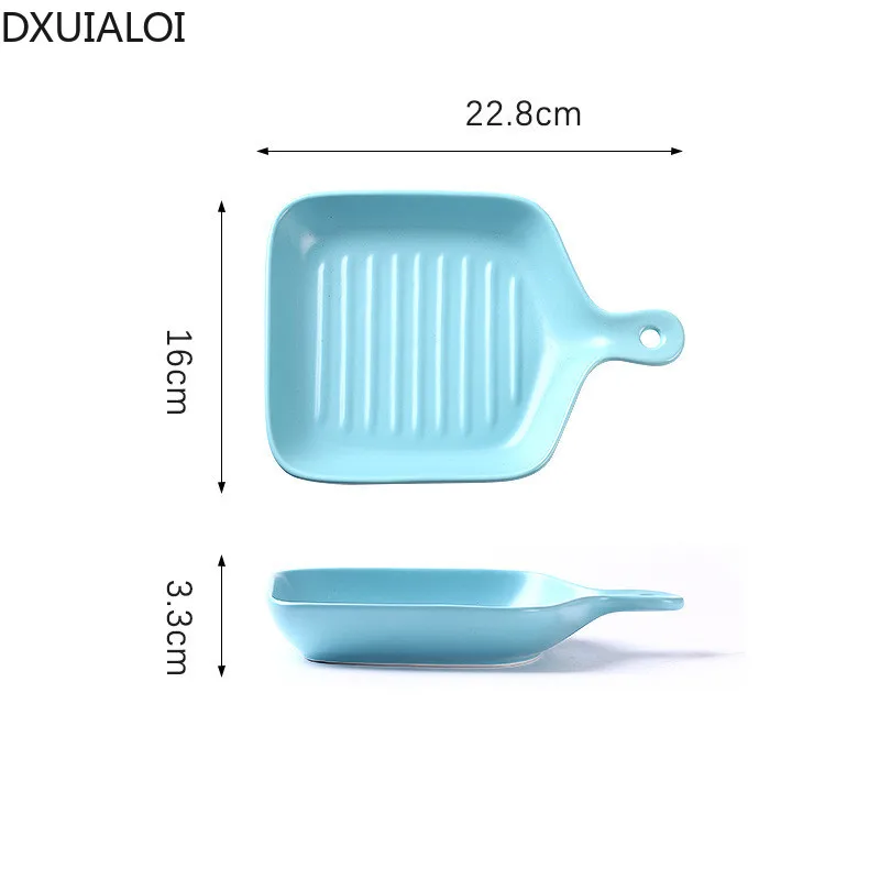 

DXUIALOI Nordic Simple Ceramic Western Food Plate Kitchen Household Dish Plate Breakfast Dessert Afternoon Tea Fruit Plate