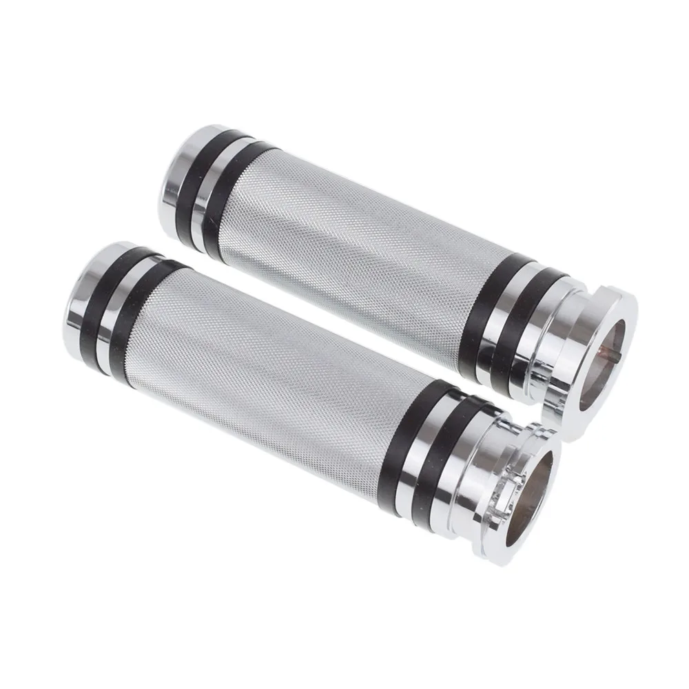 Мотоциклетные ручки с ЧПУ 1 дюйм 25 мм 2 шт. черные/хромированные для Harley Touring Dyna