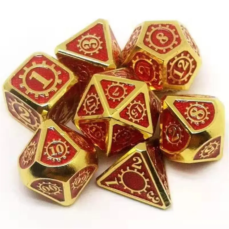 

New Metal Dice 7pcs/set RPG Dice D&D Board Game Magic Props D4 D6 D8 D10 D12 D20 D2TC