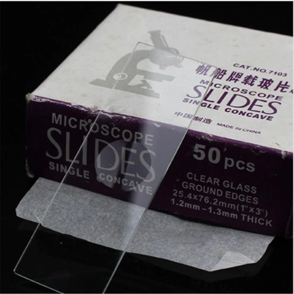 

50PCS Reusable 7103 Laboratorial single Concave Microscope Blank Glass slides 1"X3"(25.4X76.2),Thickness is 1-1.2MM