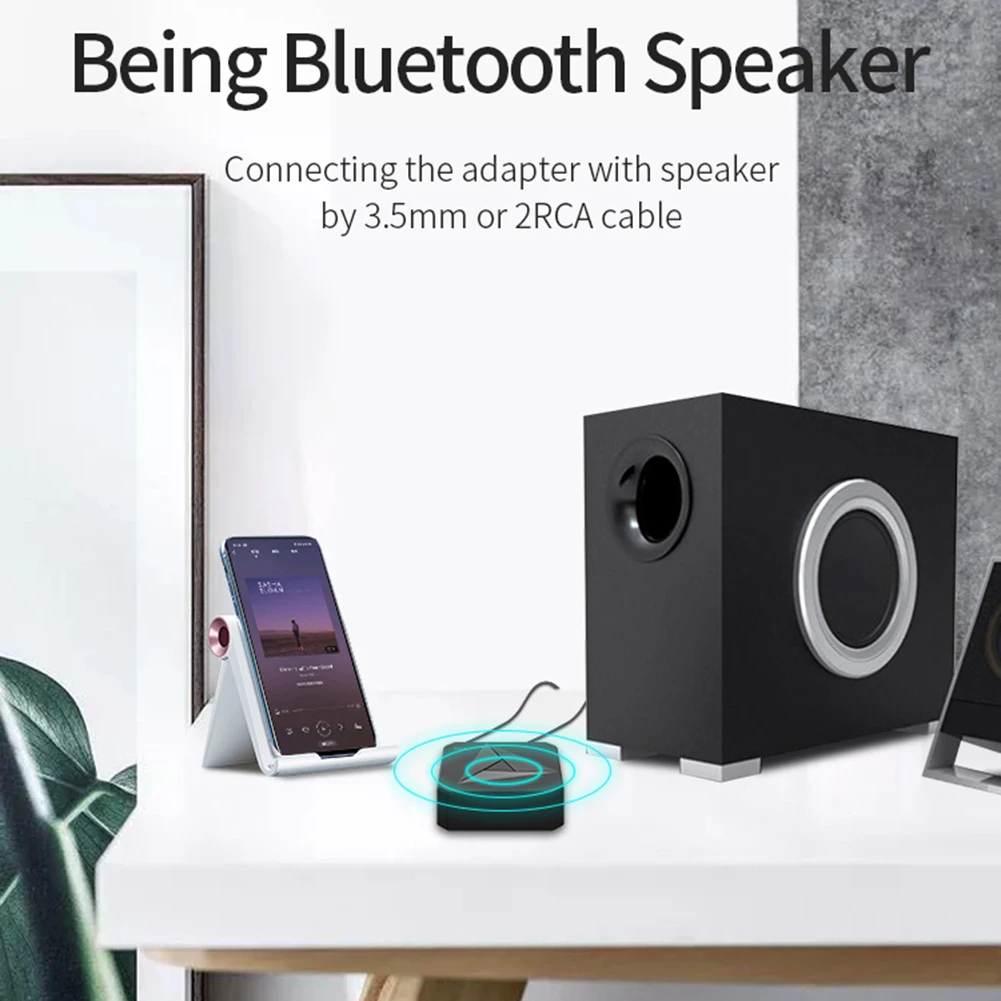 

Bluetooth Adapter BT5.0 Transmitter and Receiver NFC-Enabled Bluetooth Audio Adapter RCA and Car Stereo 3.5mm AUX Input/Output