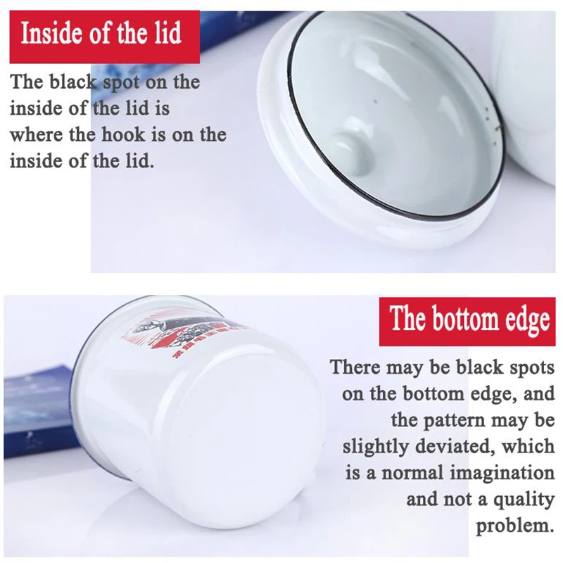 Винтажная чашка с эмалью в стиле ретро ностальгическая белая крышкой креативная