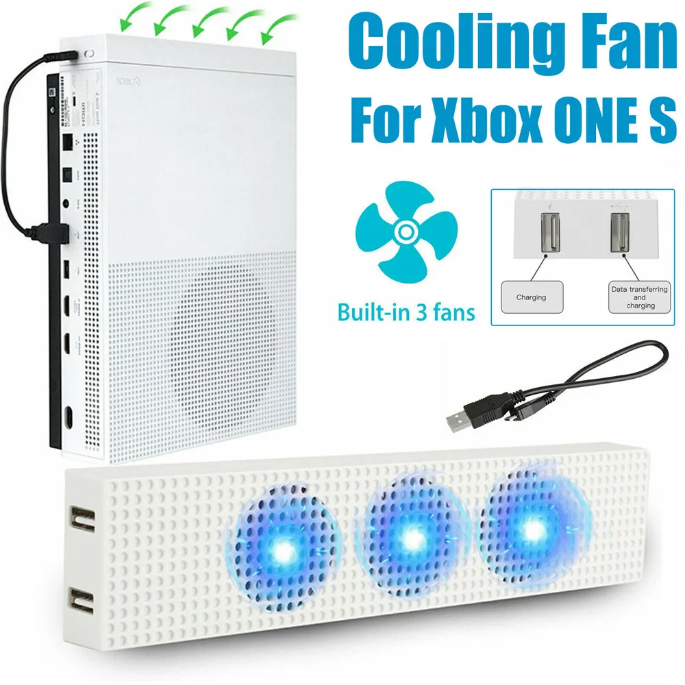 

High Speed Cooler Cooling Fan Dual Usb Charing Port Portable Air Conditioner Fan For Xbox One S Console 3 Bladeless Fan For Home