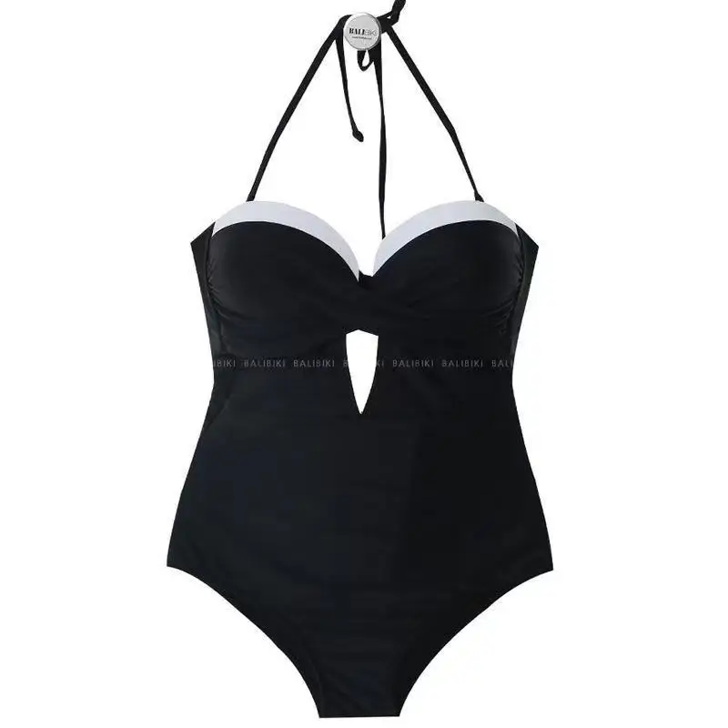 

New fairy fan one-piece swimsuit, female belly and thin, conservative hot spring vacation swimming suit