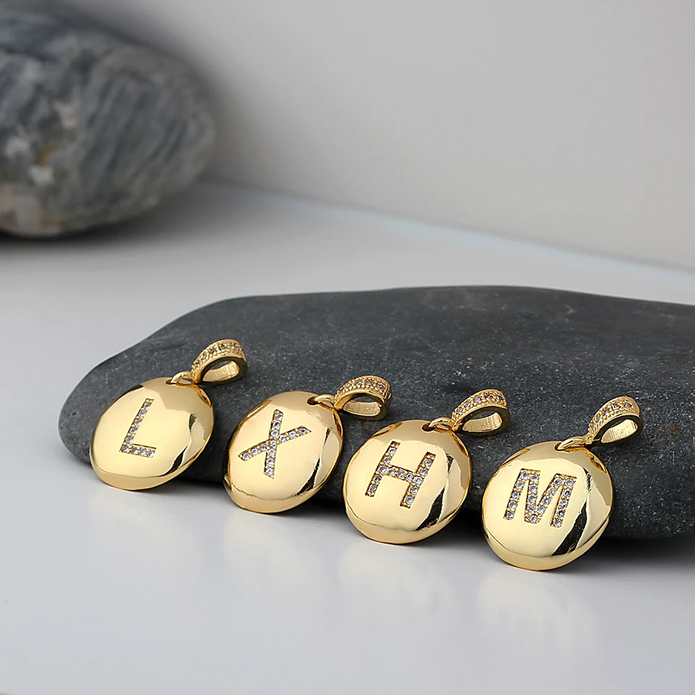 

Top Quality Women Girls Initial Letter Necklace Gold 26 Letters Charm Necklaces Pendants Copper CZ Jewelry Personal Necklace
