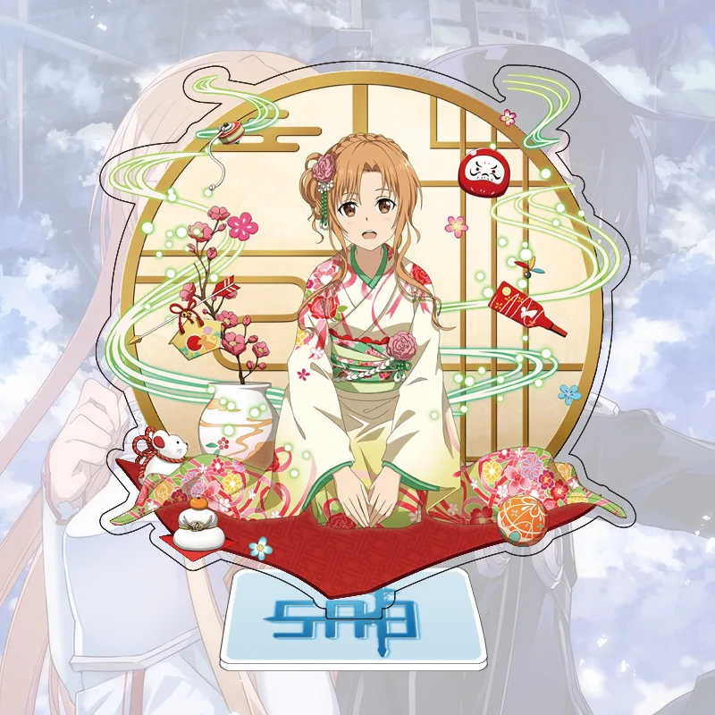 

15 см аниме меч искусство онлайн Yuuki Asuna Asada Shino акриловые подставки Фигурки Коллекционная модель орнамент игрушки подарок