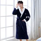 Короткий куртки теплая парка из кораллового флиса домашняя одежда пеньюар толстый мужской халат кимоно зимний фланелевый пояс пижамы для сна ночная рубашка
