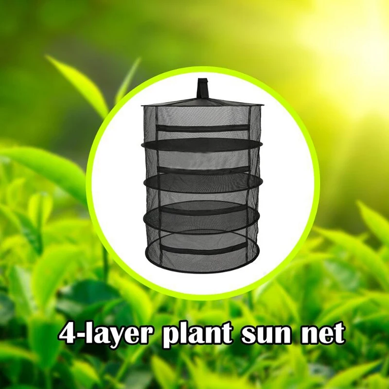

4Layer Drying Folding Fishing Net with Zippers Dryer Mesh Tray Drying Rack Flowers Hanger Fish Net Tackle Accessory Tool