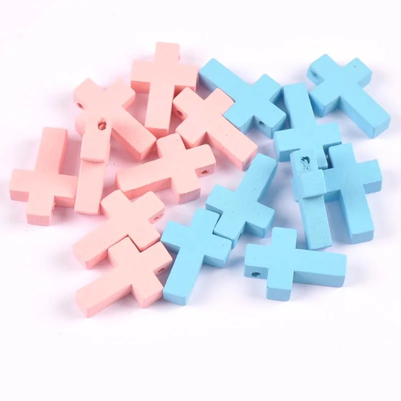

50pcs Blue and pink cross Pendant Jewelry Findings fashion Charms Handmade Necklace Accessories mt2271