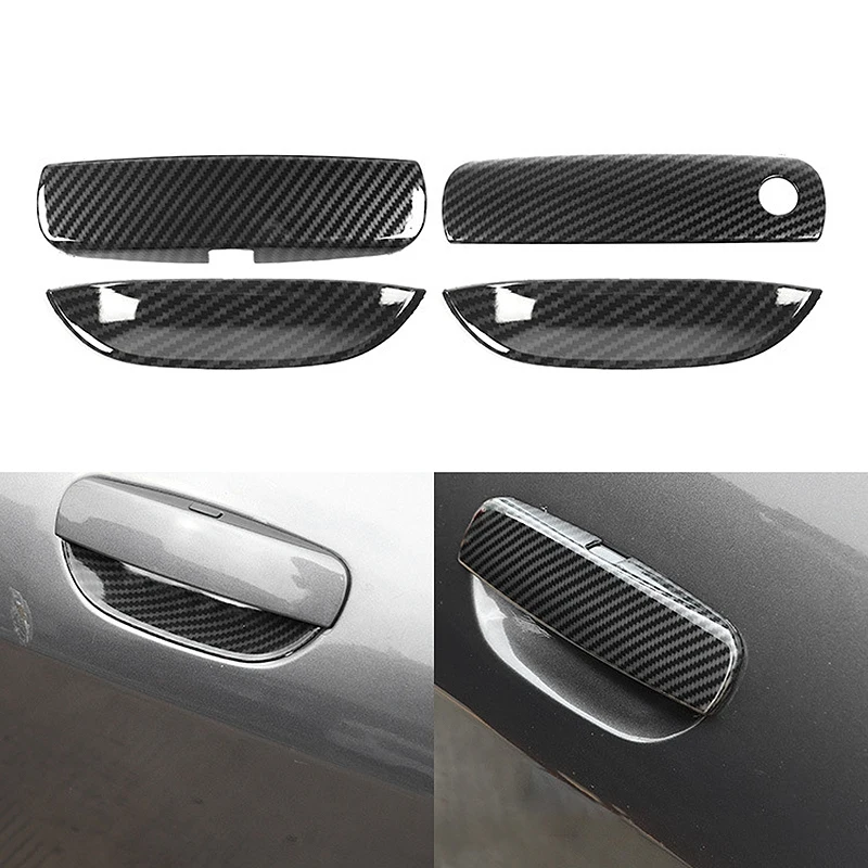 

for Dodge ChAlleger 2015-2020 Carbon Fiber Car Side Door Handle Bowl Protector Cover Trim Molding Car Styling