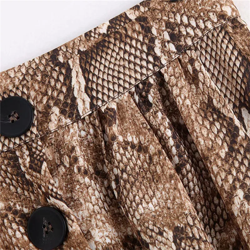 Элегантный Ретро змеиный принт асимметричный дизайн женская юбка 2019 модные