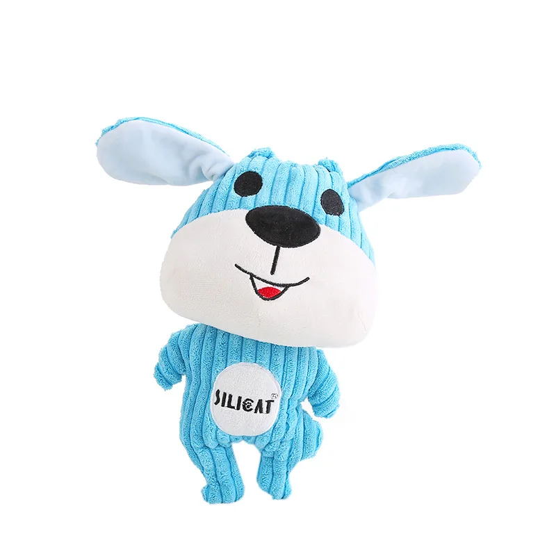 

Dog Fleece Toy Plush Toys Cute Blue Dog Shape Dog Voice Molars Plush Toys Biting Pet Supplies Dog Squeak Toys Pet Toy