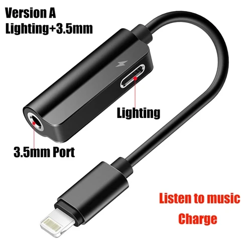 Lighting to 3.5mm Bk ROCK для Lightning до 3,5 мм аудио адаптер, разъём для зарядки конвертер для iPhone 7 8 X Кабель разветвитель освещения для освещения OTG - Цвет: Lighting to 3.5mm Bk