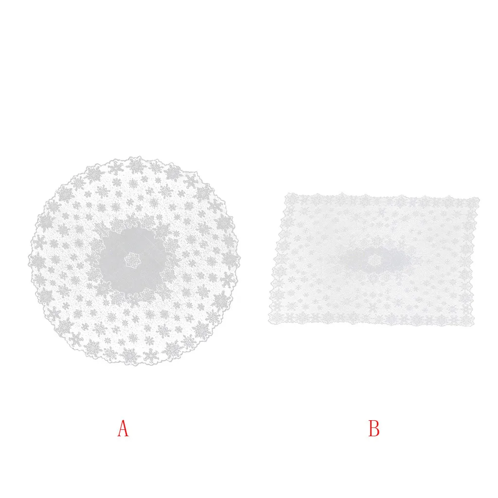 Белая винтажная кружевная скатерть для обеденного стола Рождественская