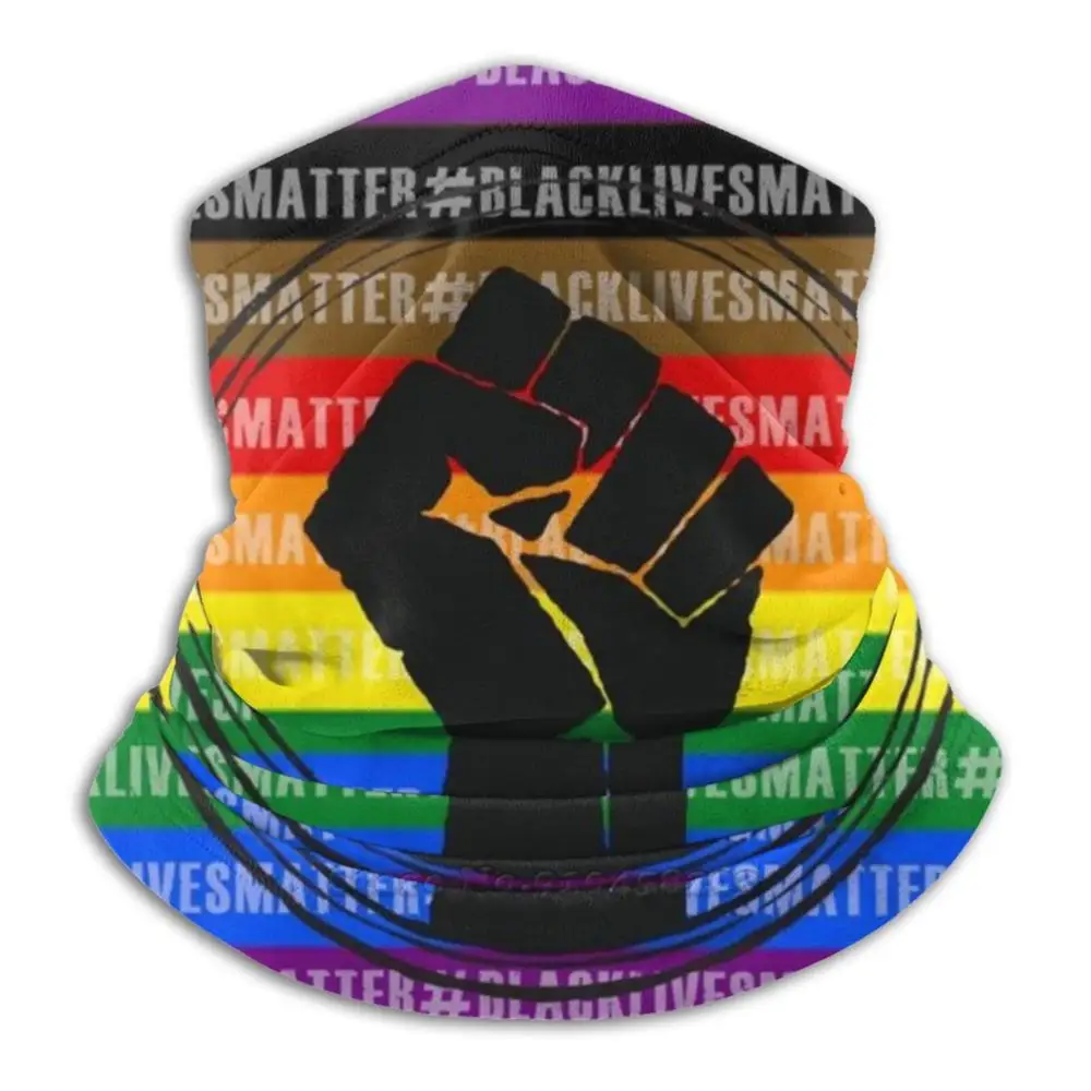 

Blm Pride Pattern Scarf Bandana Headband Outdoor Climbing Warmer Face Mask Fist Logo Photoshop Pattern Text Words Slogan Hands