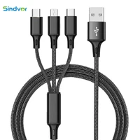 sindvor 3 in 1 usb cable for iphone xs max xr x 8 7 charging charger micro usb cable for android usb type c mobile phone cables