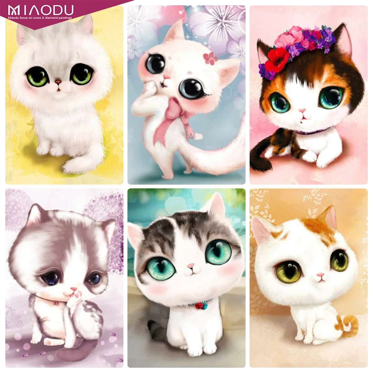 

5d DIY Diamond Painting Cartoon Cat Embroidery Diamond Cross Stitch Kits Mosaic Full Drill Rhinestone Kids Home Decor Gifts