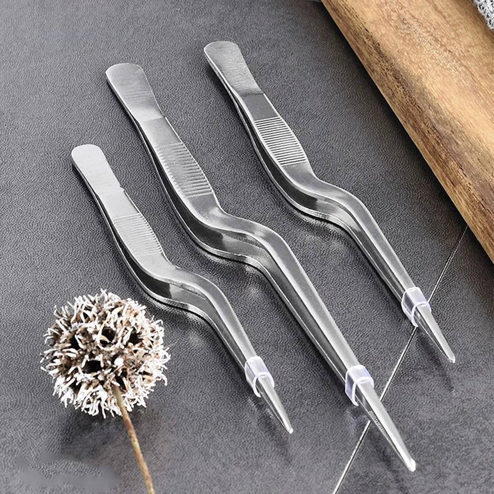 

14/16/20cm Kitchen Tweezer BBQ Food Tweezer Clip Mini Chief Tongs Stainless Steel Portable For Picnic Barbecue Cooking