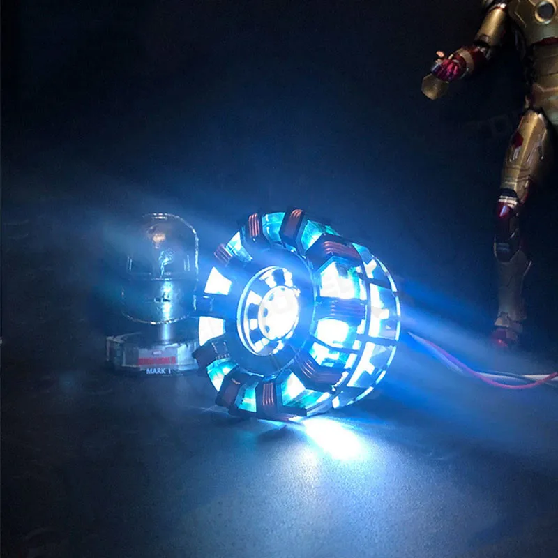 Мстители 1:1 Железный человек дуговой реактор фигурка MK2 Ironman реактор Tony Stark Arc реактор diy части модели игрушки с светодиодный светильник - Цвет: Acrylic DIY