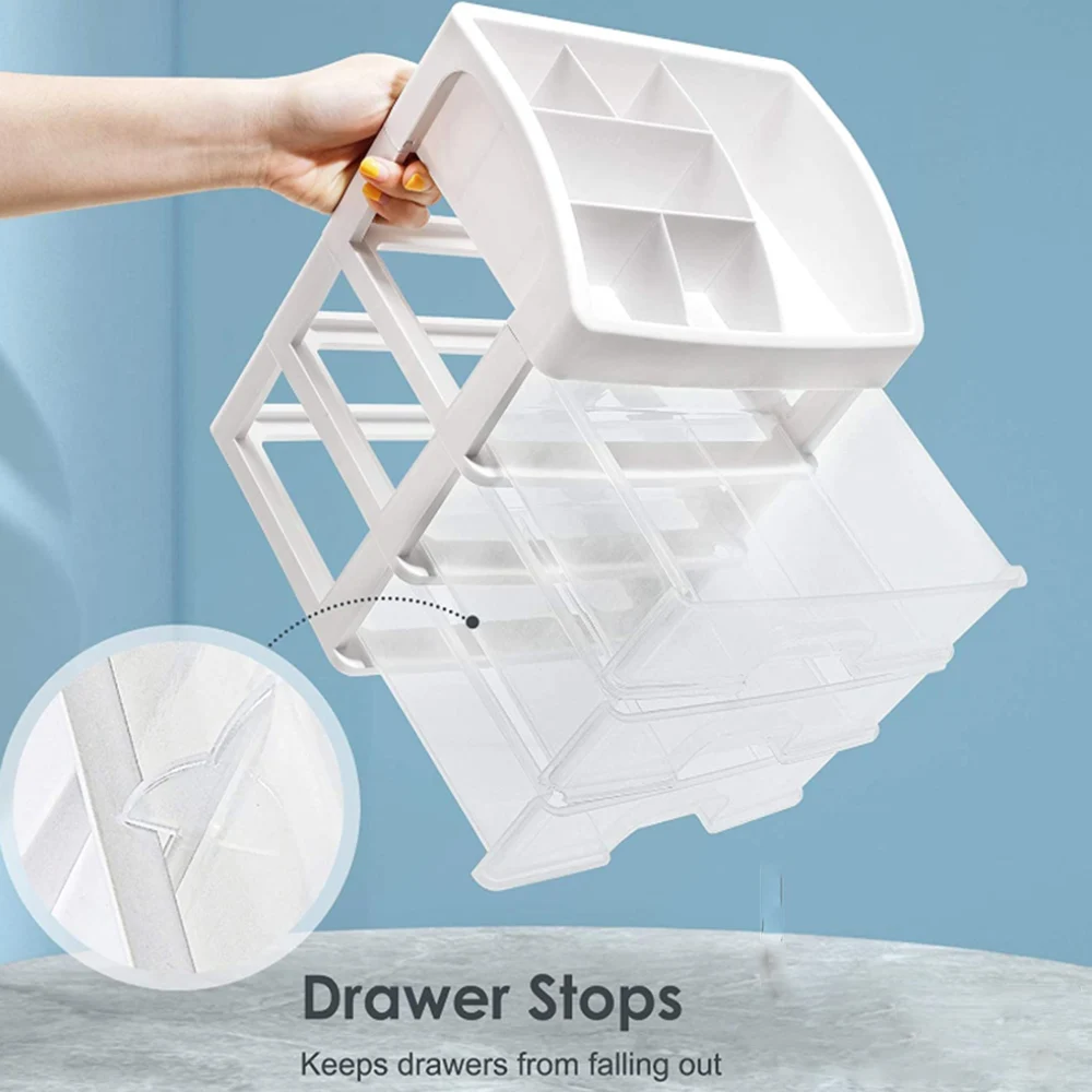 Jewelry Container Make Up Case Makeup Brush Holder Organizers Box Organizer Drawers Plastic Cosmetic Storage Rack | Дом и сад