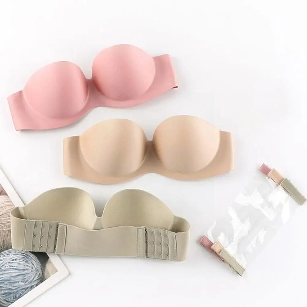 

Bra Strapless Push Up Padded Invisible Sexy Bralette Clear Wireless Bridal Back Women Women Top Seamless Straps Multiway C3k1