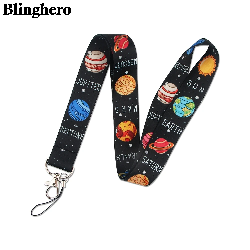 CA1509 Space Cartoon Hanging Rope Cool Lanyard for Phone Buttons Strap Lanyard with Keychain Whistle Fashion ID Badge Holder