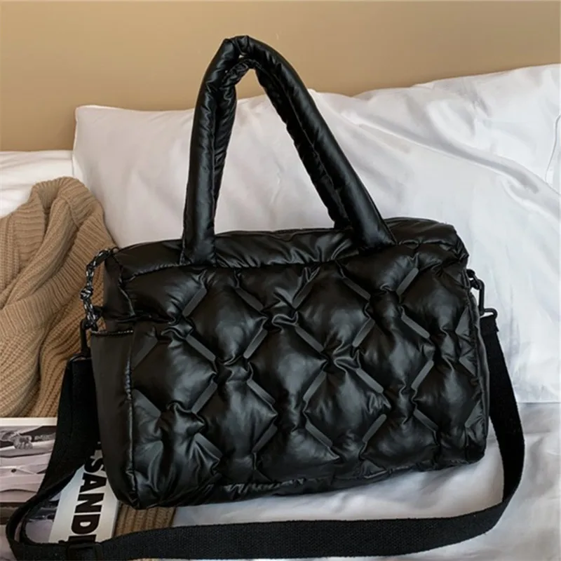 Модная Новая Женская Стеганая пуховая сумка вместительная мягкая Сумочка на