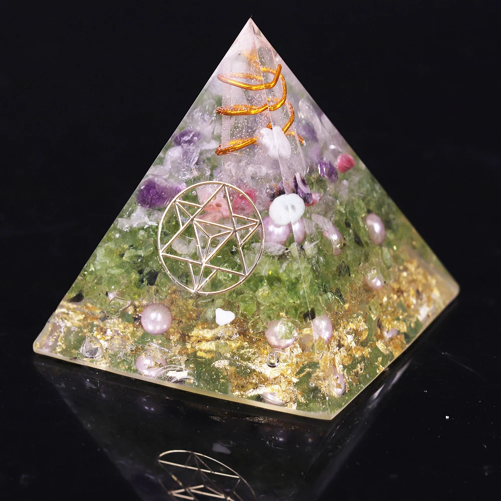 Природный оливин ОРГОН пирамида энергетическая Йога символ чакры балансировка
