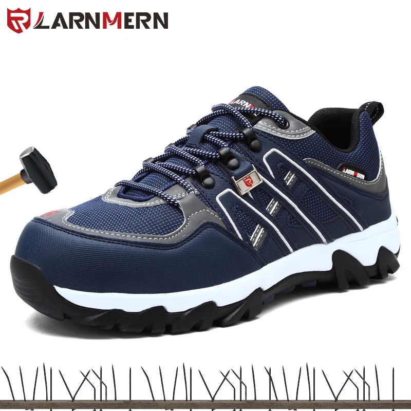 

LARNMERN Men's Steel Toe Work Safety Shoes Lightweight Breathable Anti-smashing Anti-puncture Non-slip Reflective Casual Sneaker