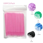 100 шт., одноразовые аппликаторы для удаления ресниц